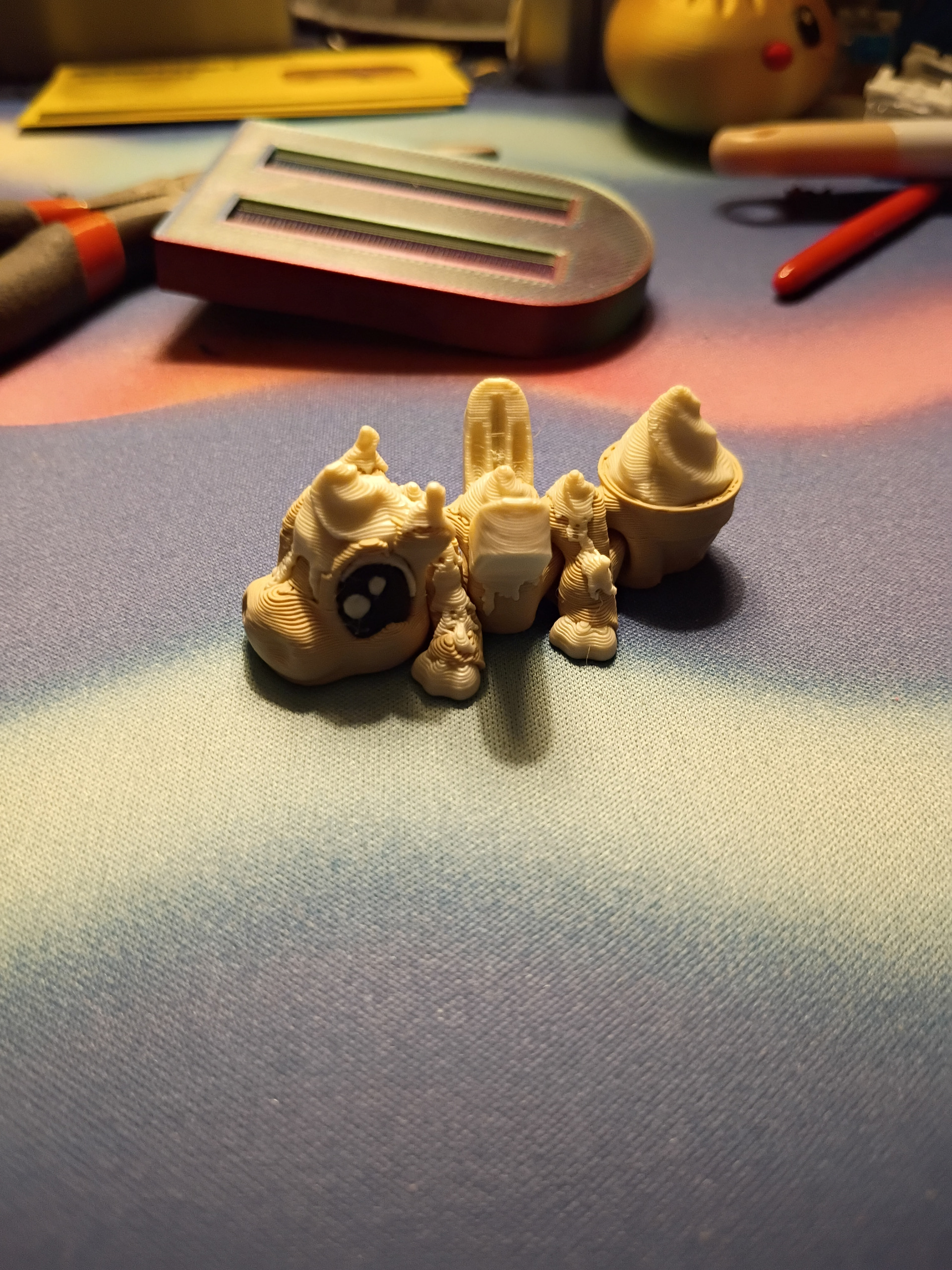 Whimsical ice cream 3D print on the workbench